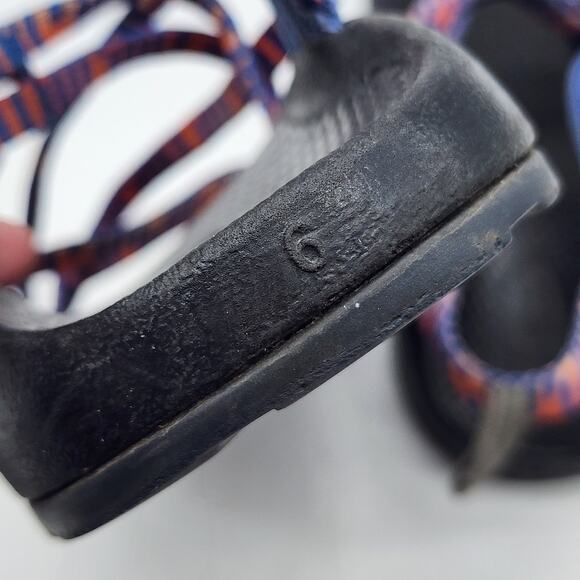 Chaco Z/X1 Dual Strap Classic Sandas Blue Orange Women's 6 - Picture 7 of 8